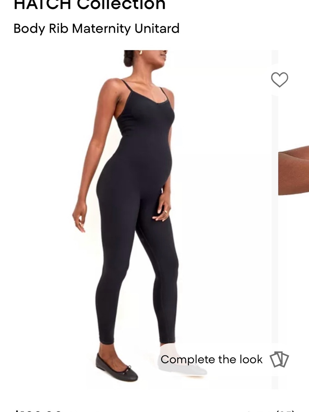 HATCH Black Ribbed Maternity Unitard - M